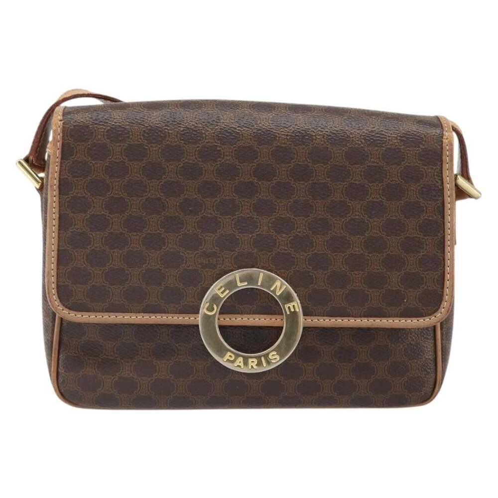 Celine Macadam Circle Shoulder Bag Brown
